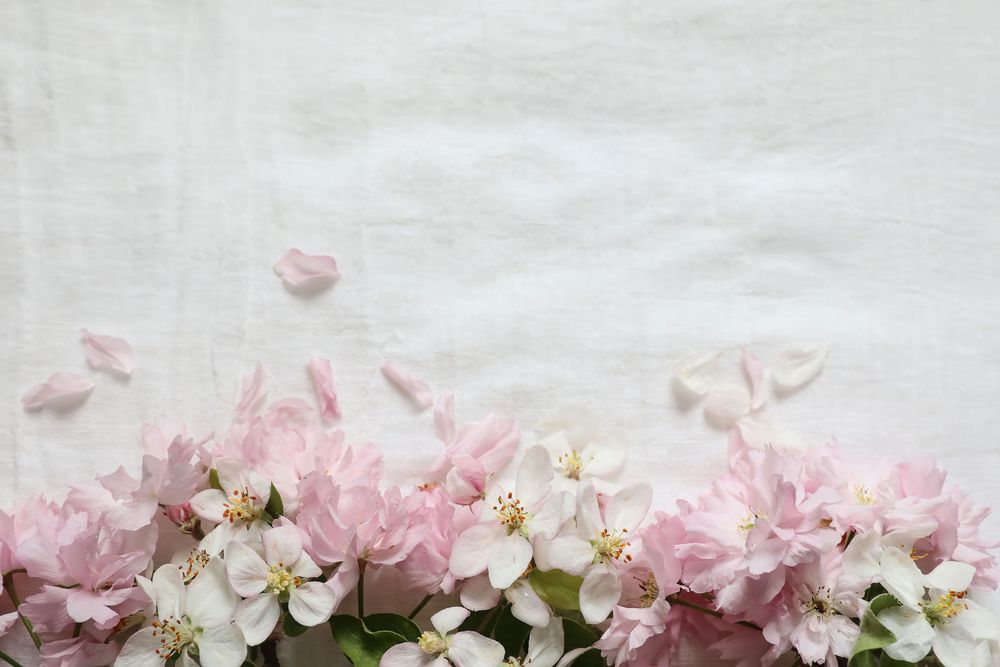Spring flower arrangement frame border