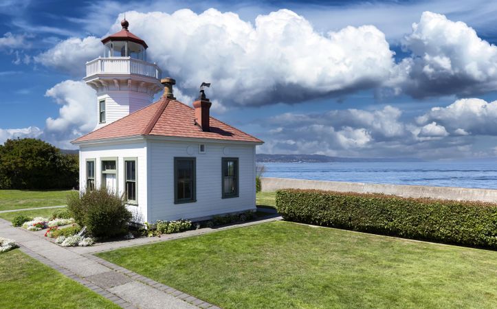 Lighthouse Mukilteo Washington State in summer