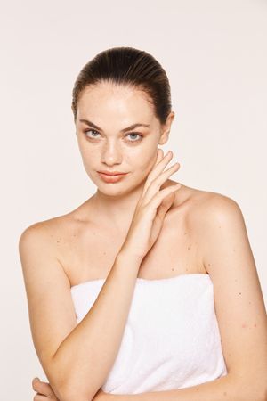 female demonstrating natural beauty