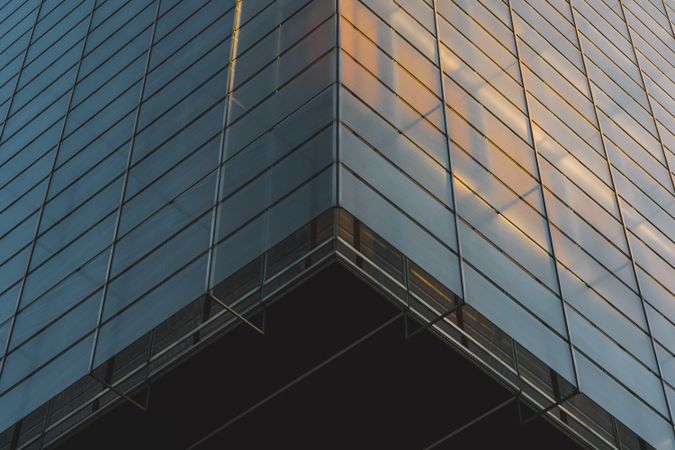 Part of building with light on floors