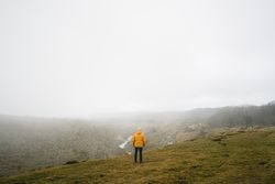 Man standing on hill
