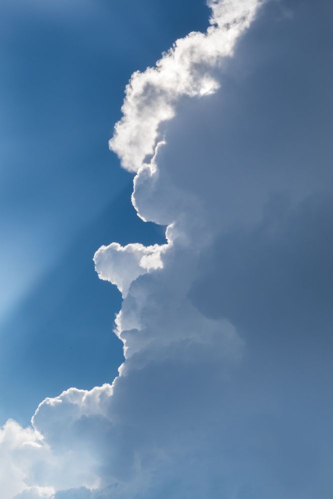 Fluffy clouds in a beautiful blue sky