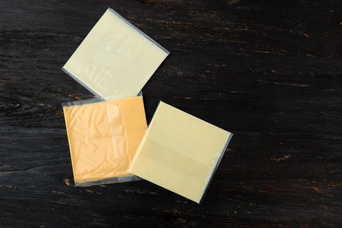 Three Color Square Sliced Cheese with Plastic Individual Package