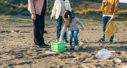 Volunteers preparing to clean the beach