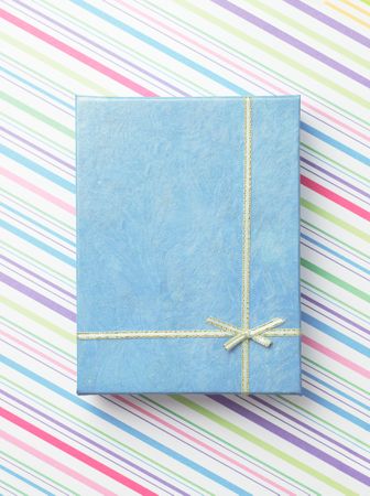 Blue present on pastel colored stripped pattern