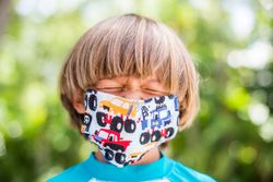 Boy with facemask outdoor