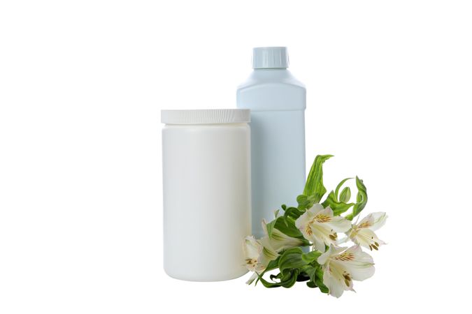 PNG,Detergents with flowers, isolated on plain background