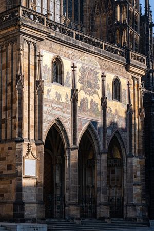 Famous buildings of St. Vitus cathedral and castle of Old Prague