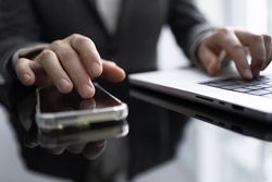 Business Communication Using Mobile and Laptop