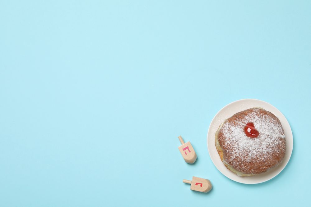 Concept of Jewish holiday, Hanukkah, space for text