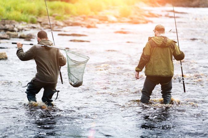 Fishermen Crossing River in Search