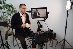 Camera Recording Blogger Interview