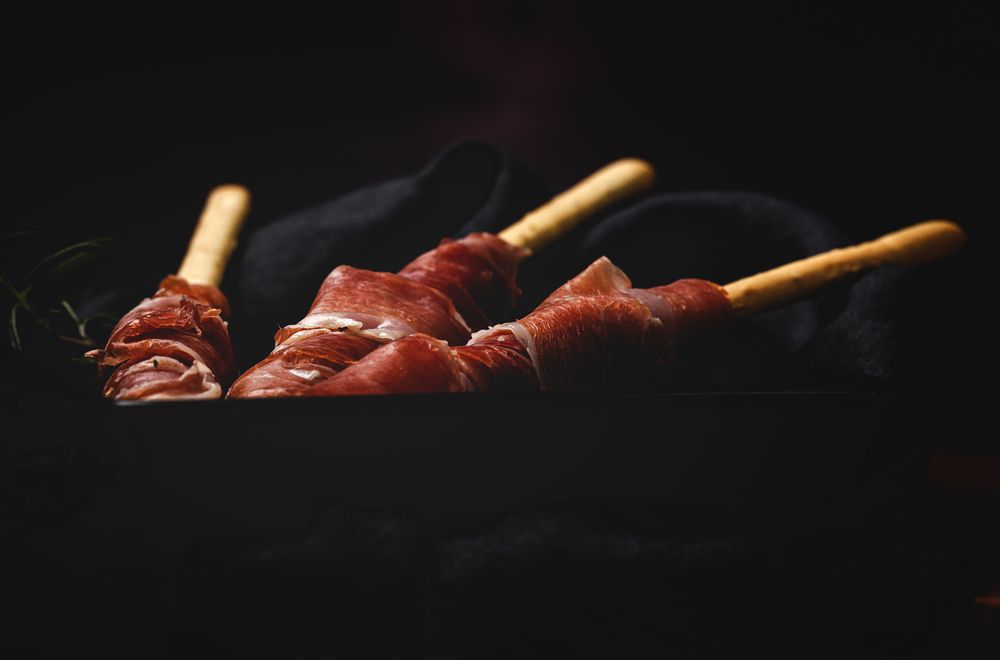 Gressinis with spanish serrano ham
