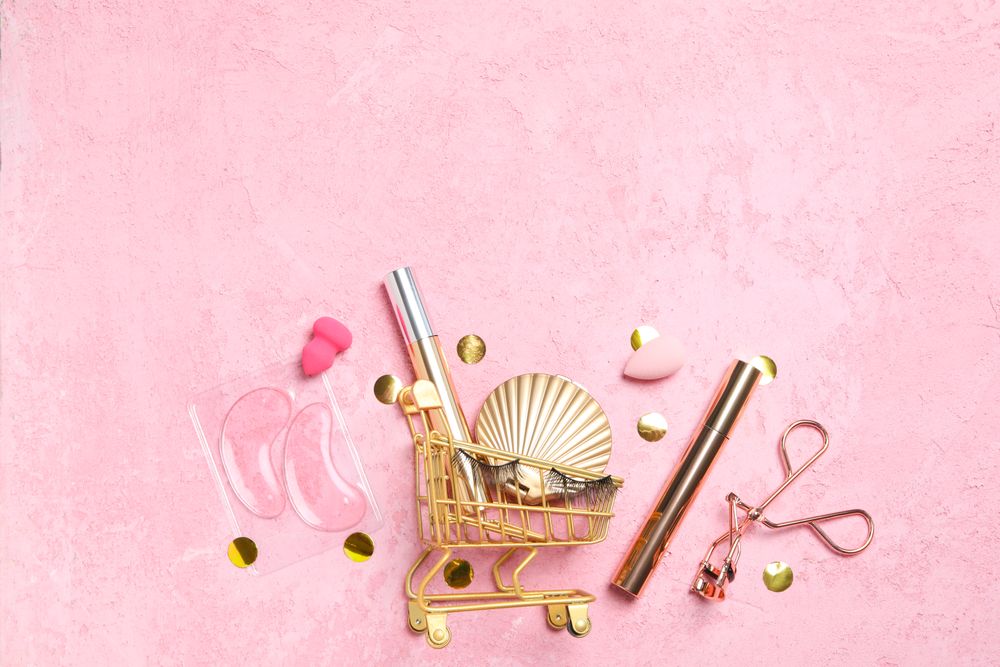 concept of cosmetology tools and beauty treatment, false eyelashes