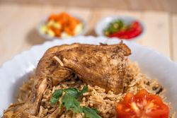 Kebuli rice with fried chicken