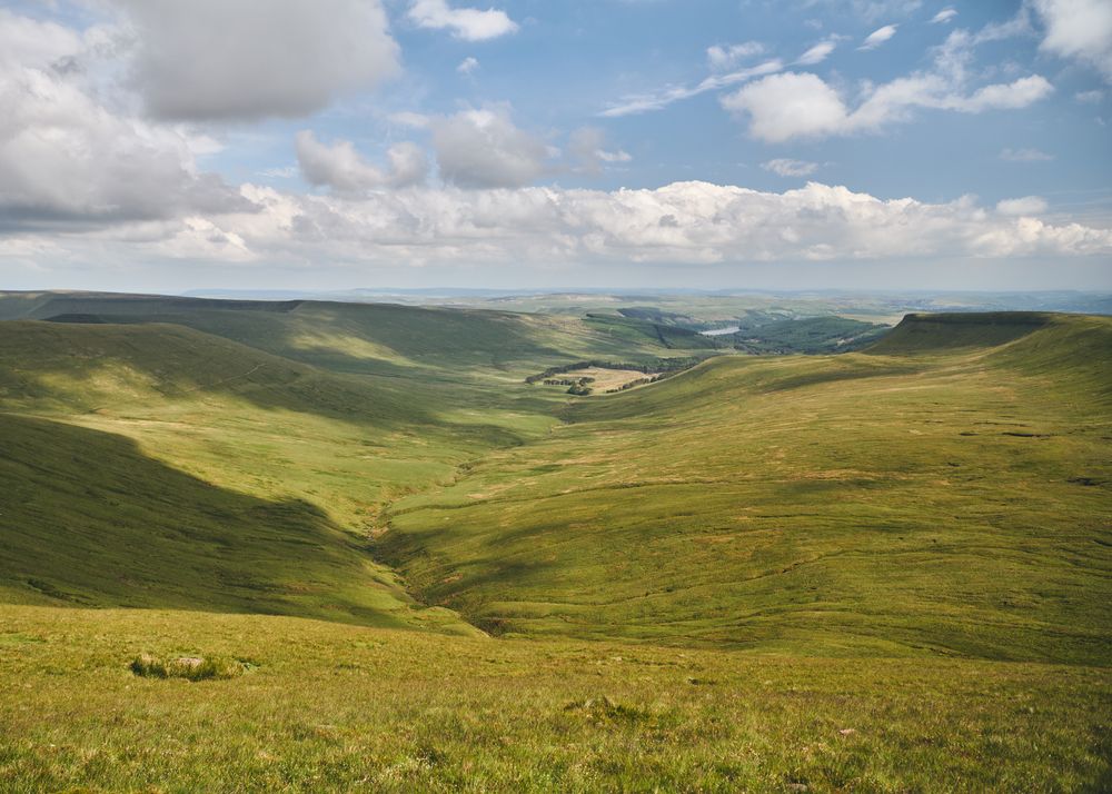 Beautiful green valley in Wales