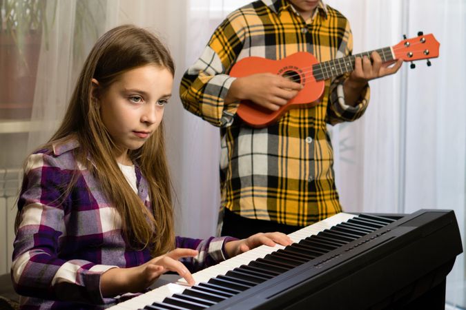 Young Musicians Practicing Together