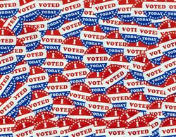 I voted today stickers in filled frame