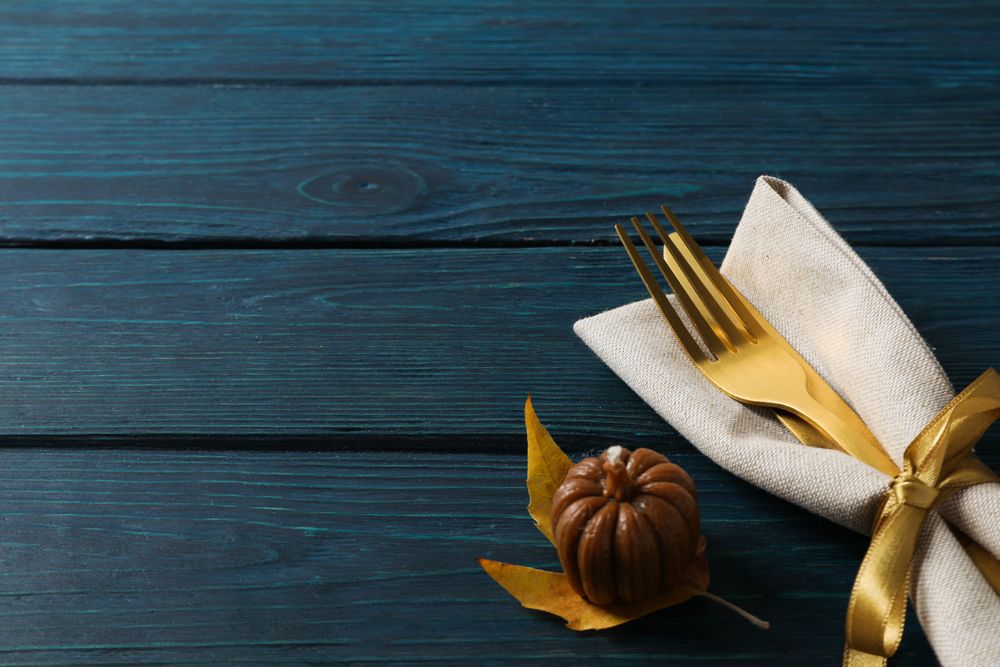 Fall season, autumn time, table setting for fall season