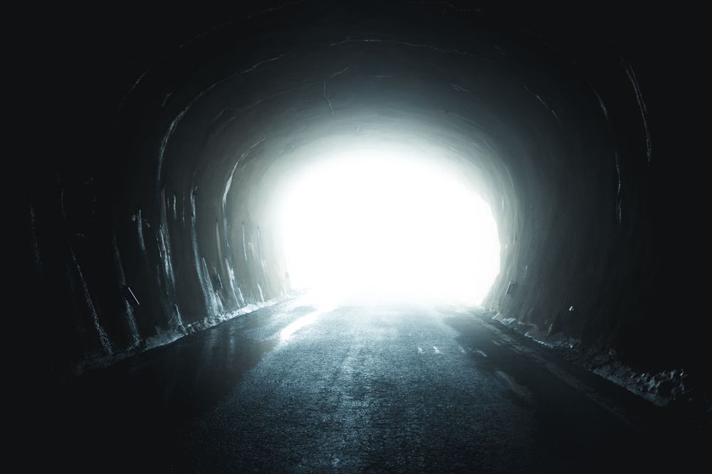 Light in end of tunnel