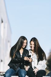 Women using cell phone