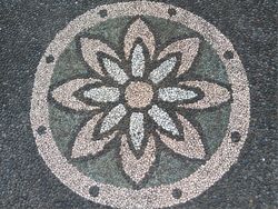 Stone background with flower shaped texture