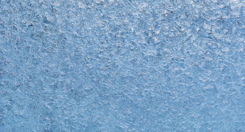 Ice frozen glass, close-up, full-frame background
