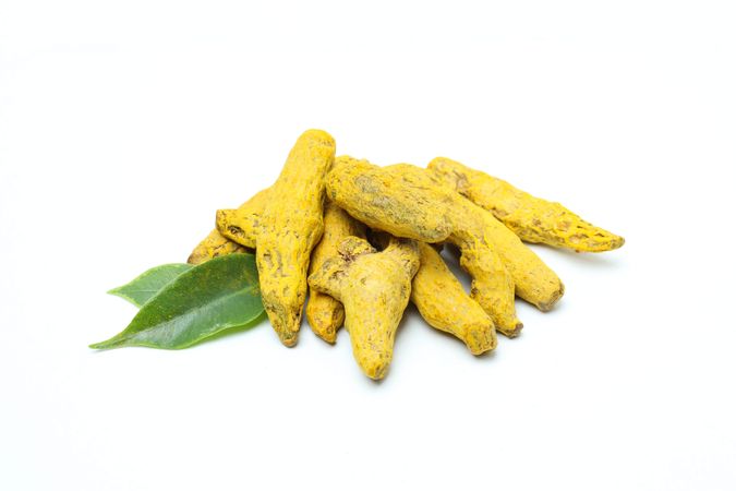 Fragrant seasoning - turmeric, isolated on plain background