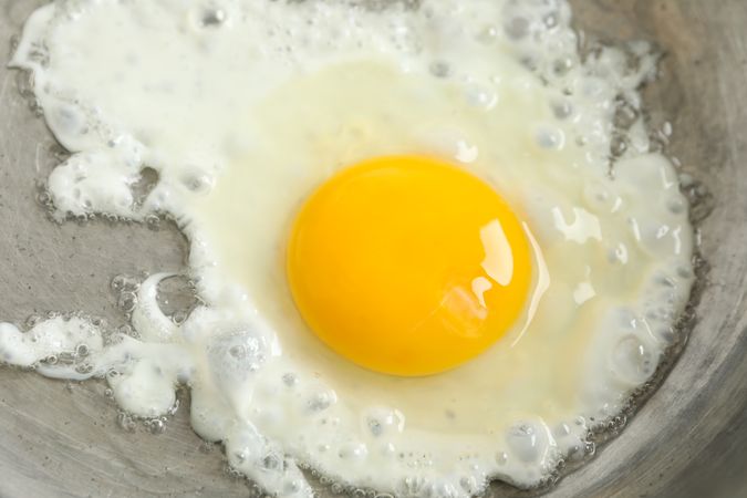 Top view of fried egg