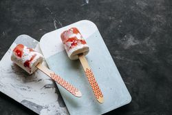 Watermelon and cream popsicles