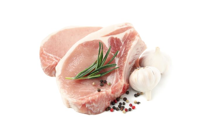 Raw meat for steak isolated on blank background