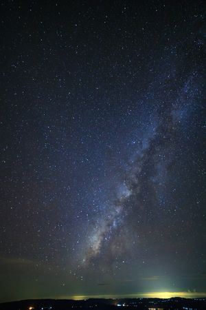 milky way galaxy and space dust in the universe, Long exposure photograph, with grain.