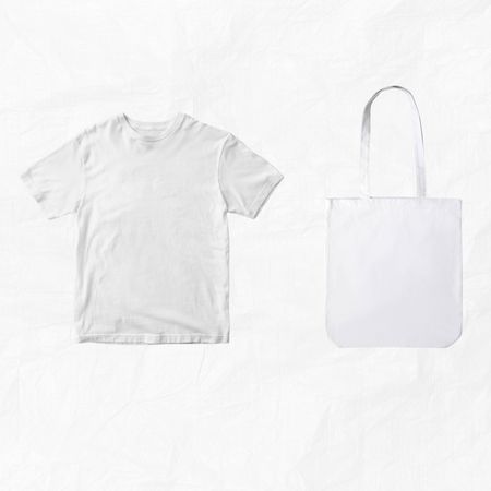 mockup of light shirt and totebag