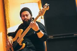 Musician playing guitar
