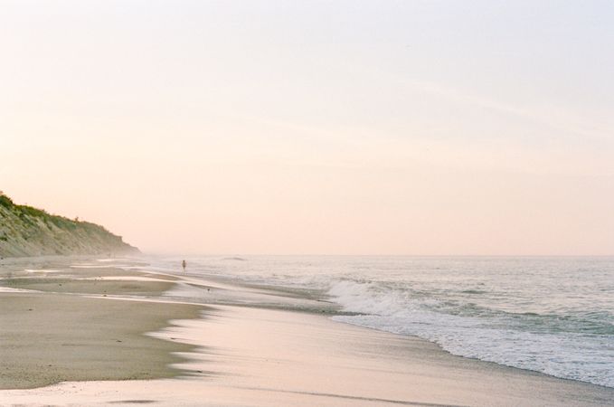 Ocean waves during sunset