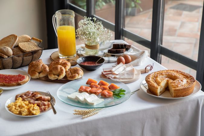 Tasty breakfast with vitamin food at home