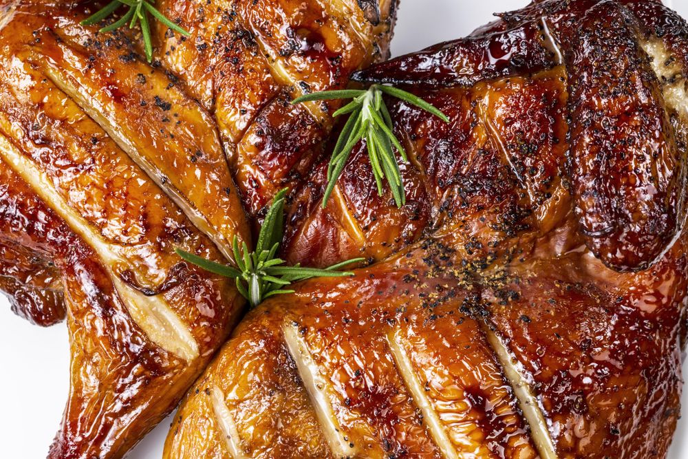 Barbecued smoked chicken