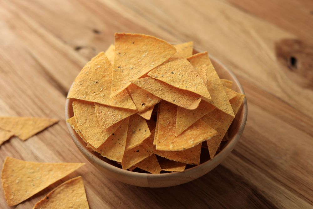 Mexican Crunchy Corn Nachos with Triangle Shape