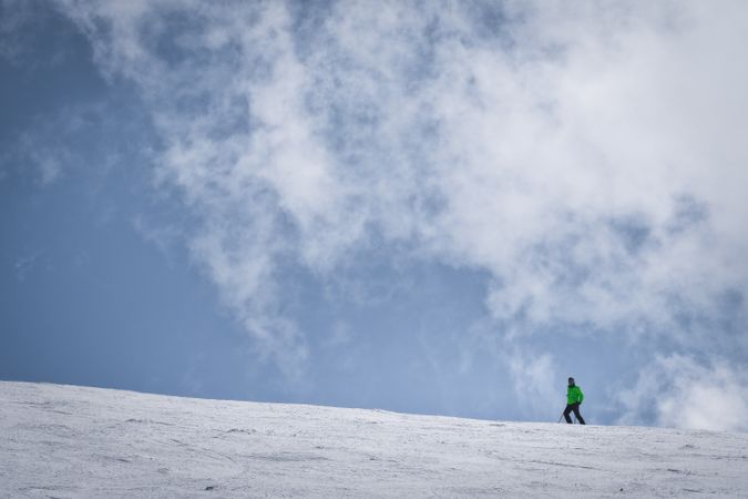 Man skiing on winter day