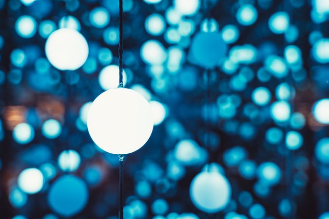 Garlands with blue lights