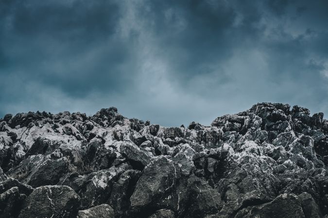 Picturesque rocks and dramatic sky