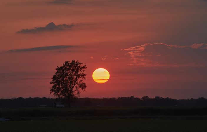 Sunset in the prairies of Gillett, AR