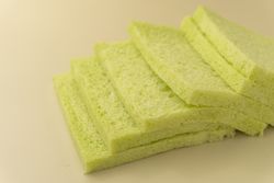 Soft pandan flavored bread without crust