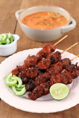 Chicken Satay with Spicy Red Spice.