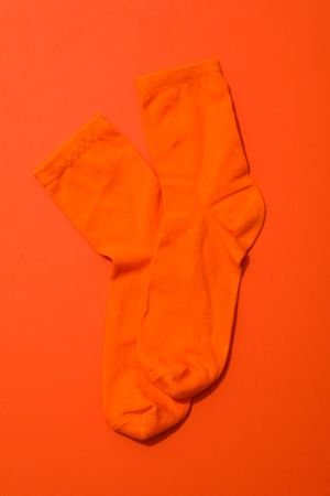 Concept of clothes for legs - socks, top view