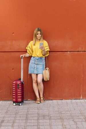 Tourist talking on phone