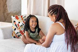 Cultural Bonds. Colombian Warmth mother and daugther have fun