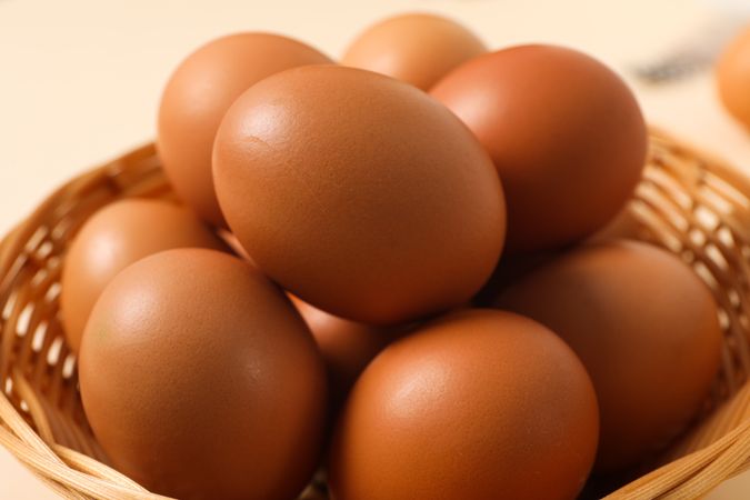 Concept of fresh and natural farm product - eggs