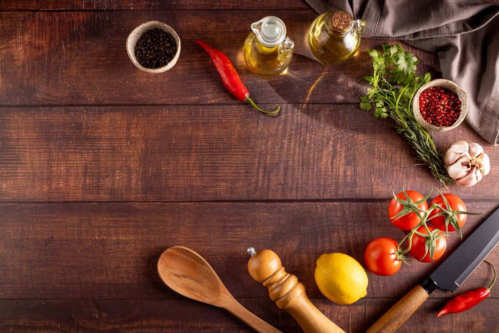 Ingredients for cooking on the table
