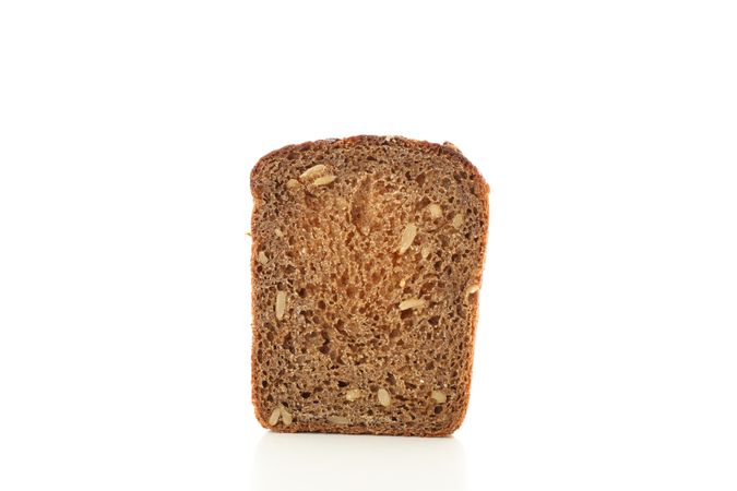 Rye bread piece isolated on plain background. Bakery products